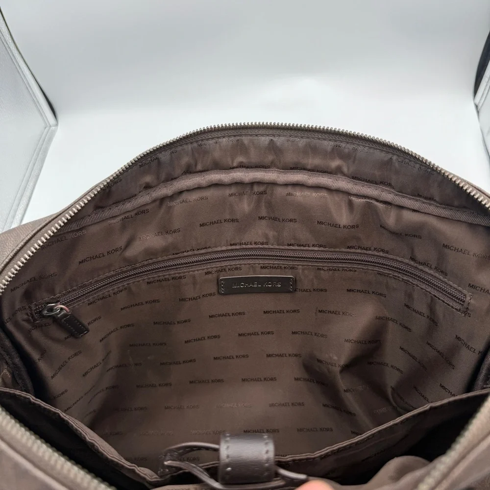 Michael Kors Signature MK Brown Men's Laptop Travel Bag